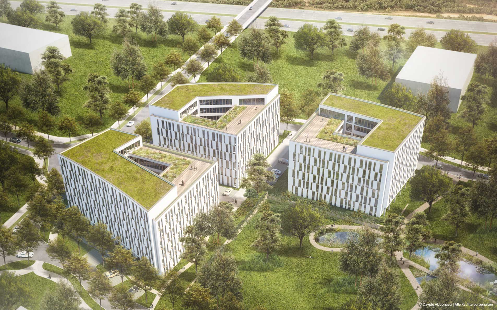 Europarc Dreilinden - Baufenster K - Haus 2, Kleinmachnow | GBP Architekten | 2017 Projektvisualisierung &nbsp;