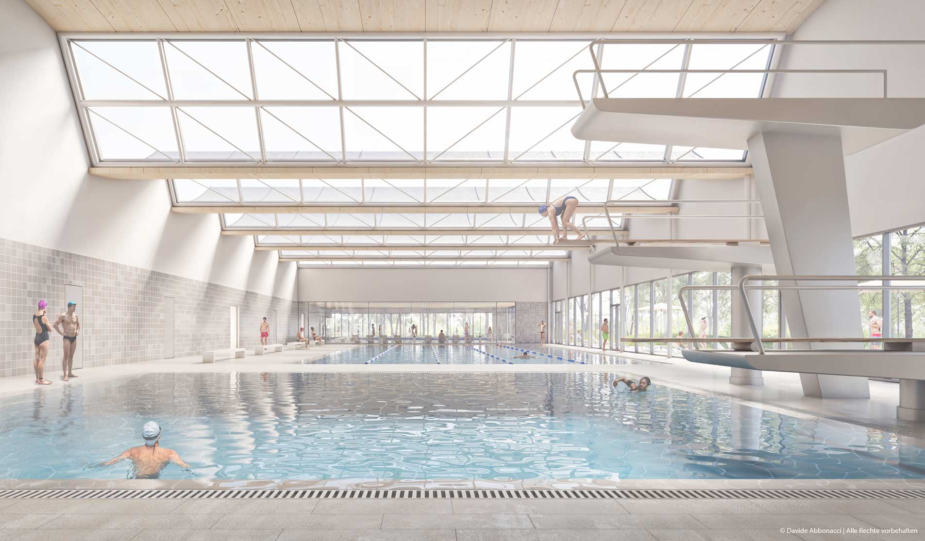 Hallenbad Stuttgart-Sonnenberg | AHM Arnke Häntsch Mattmüller Architekten | 2025 Wettbewerbsvisualisierung &nbsp;