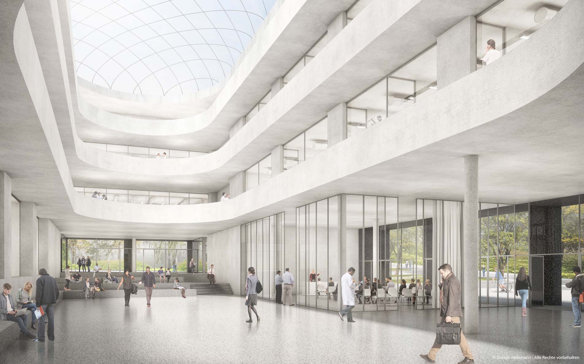 Forschungsgebäude Zentrum Biophysik der UdS, Saarbrücken | Kuehn Malvezzi Architekten | 2019 Wettbewerbsvisualisierung &nbsp;