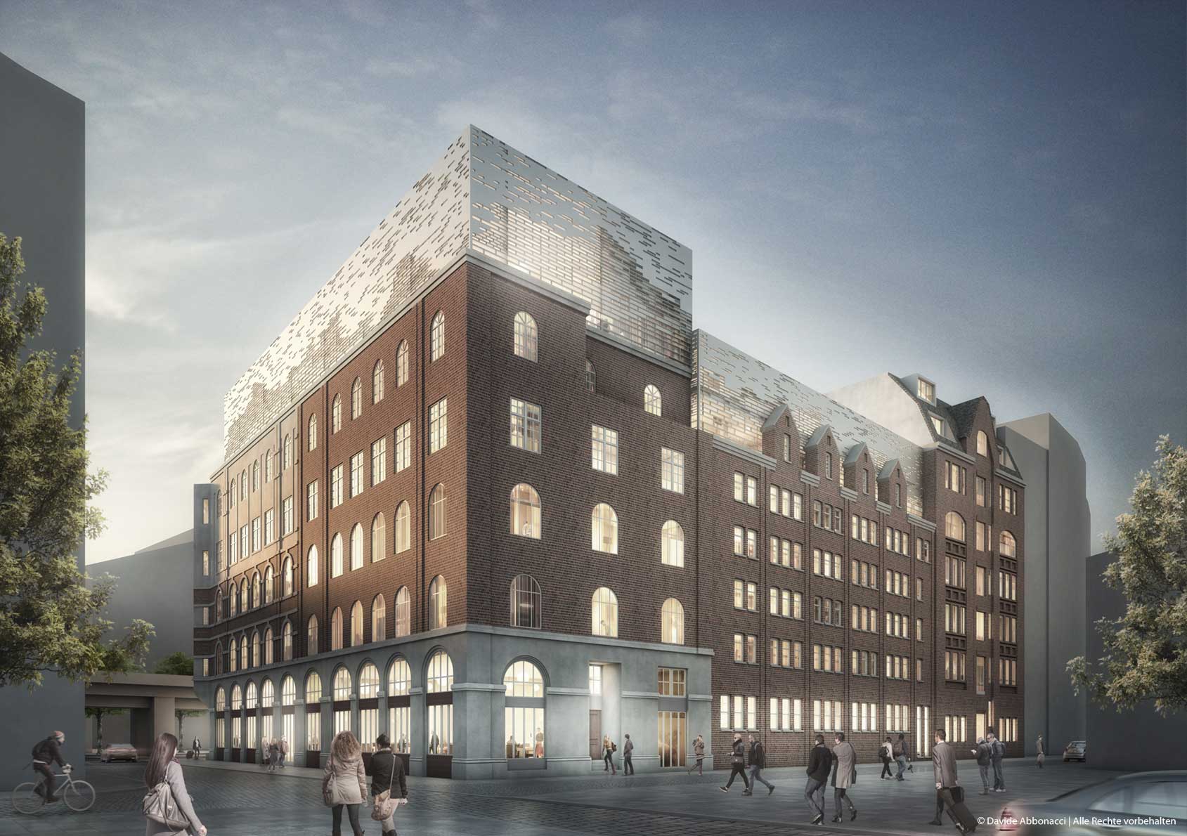 Rödingsmarkt Hamburg - Workspace und Boutique Hotel  |  GBP Architekten | 2017 Visualisierung Projektpräsentation&nbsp;
