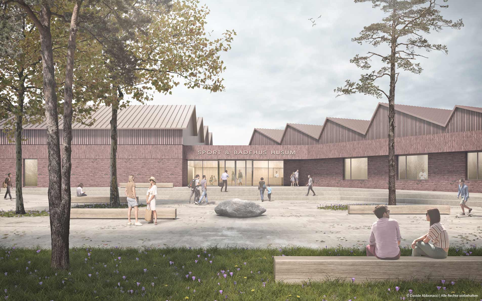 Neubau Hallenbad und Sportzentrum in Husum | AHM Arnke Häntsch Mattmüller Architekten | 2024 Wettbewerbsvisualisierung | 1. Preis &nbsp;