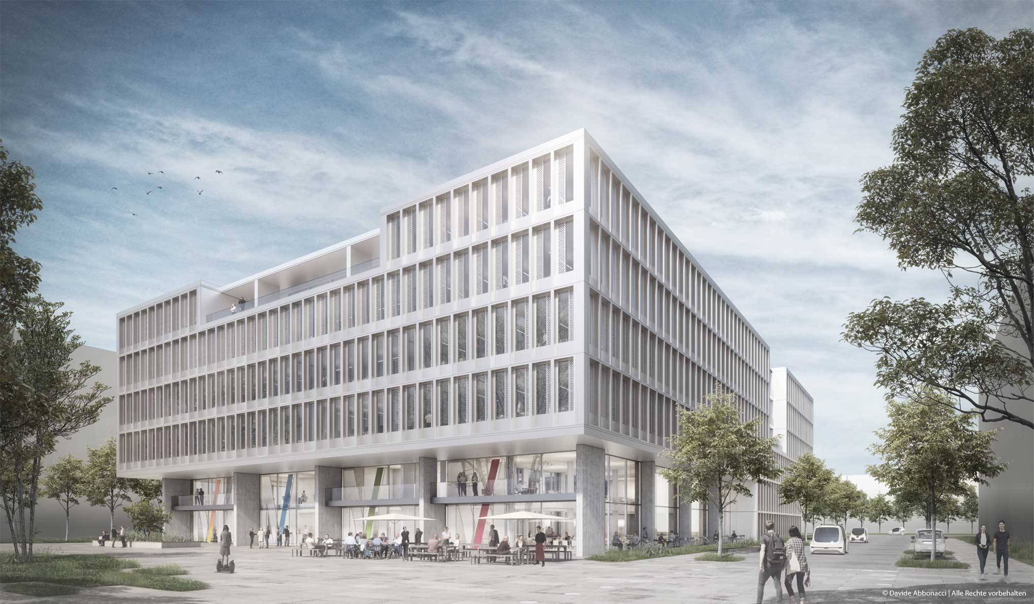 Airport Academy in der AirSite West am Flughafen München | gmp Architekten von Gerkan, Marg und Partner | 2018 Wettbewerbsvisualisierung | Finalist &nbsp;