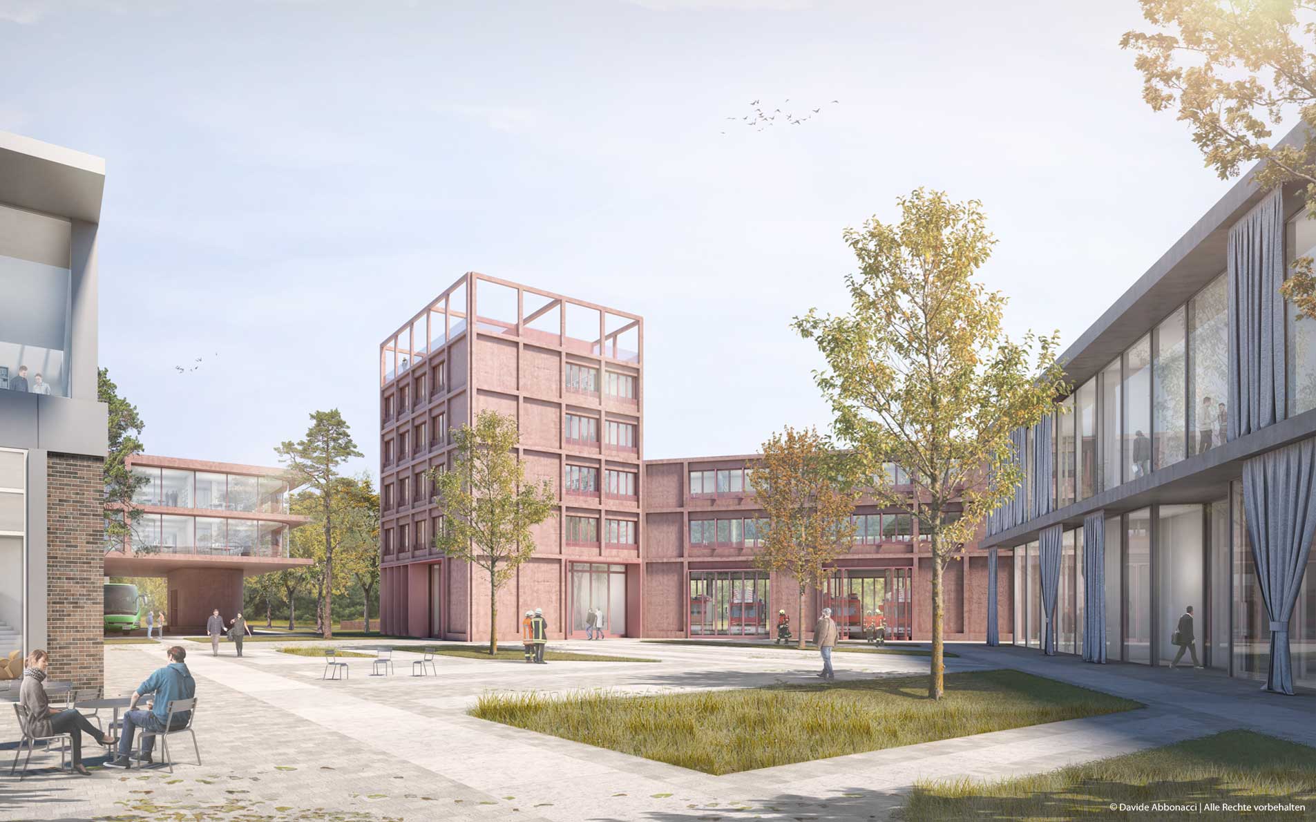 Institut der Feuerwehr in Münster und Telgte | MAAS & PARTNER Architekten | 2020 Wettbewerbsvisualisierung&nbsp;