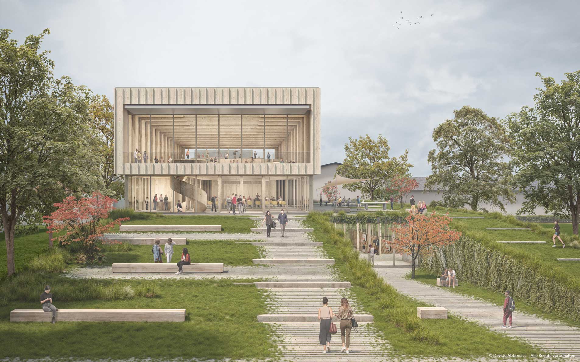 Neubau Sport- und Kulturmitte Hedelfingen, Stuttgart | Numrich Albrecht Klumpp Architekten | 2024 Wettbewerbsvisualisierung&nbsp;