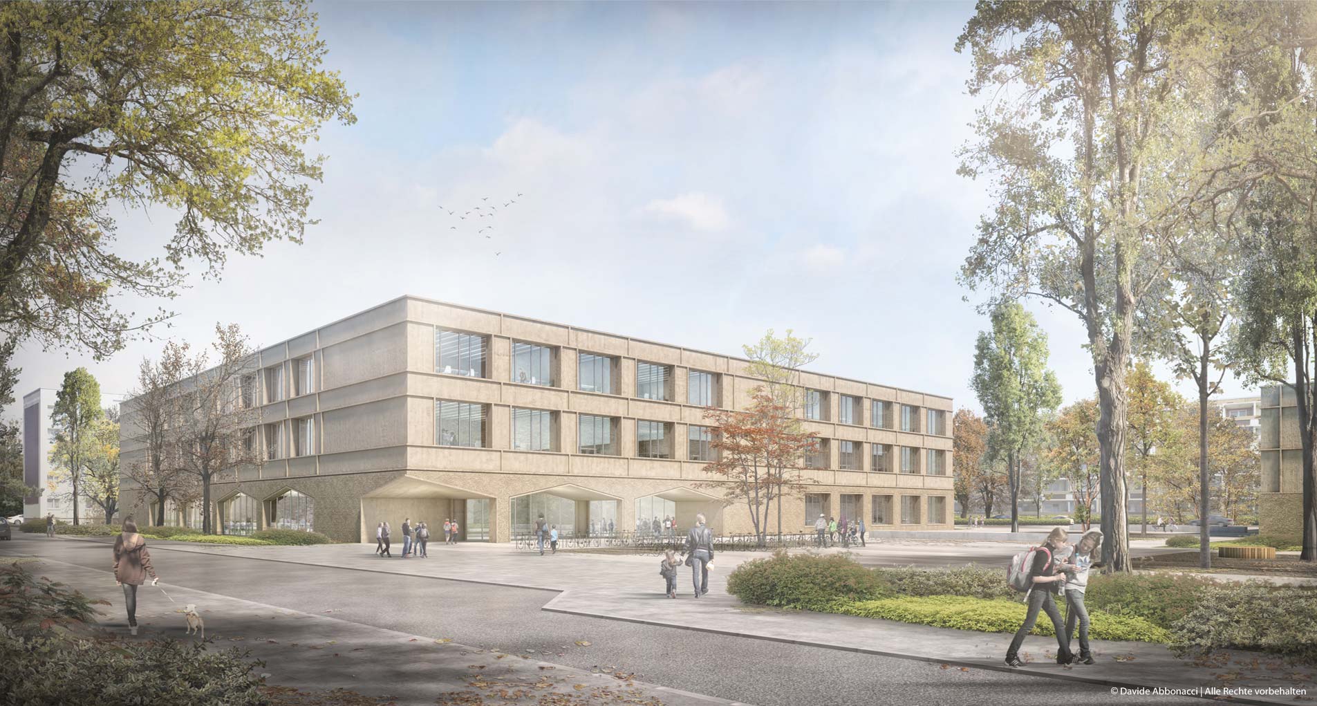 Modulare Grundschulen, Karower Chaussee, Berlin | Numrich Albrecht Klumpp Architekten | 2018 Wettbewerbsvisualisierung &nbsp;