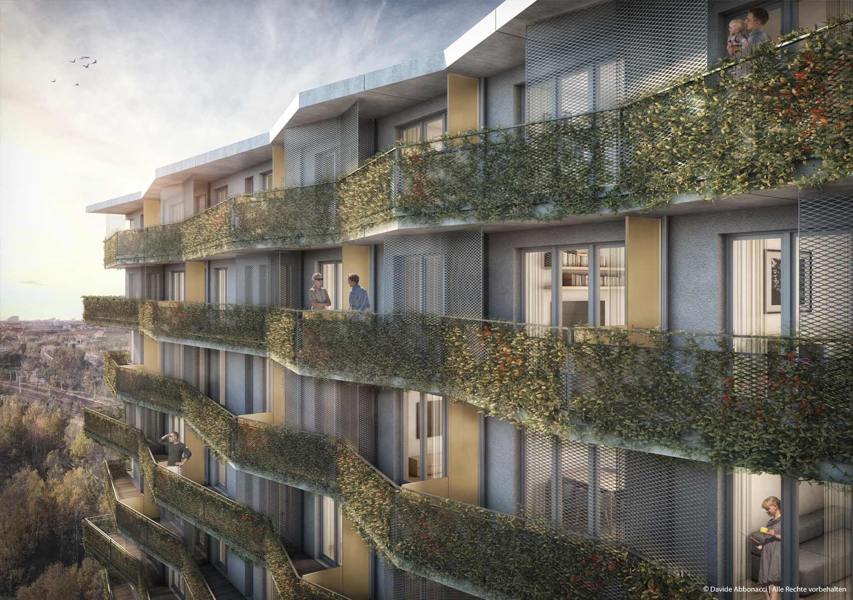 Wohnungsbau am Rosenfelder Ring, Berlin-Hohenschönhausen | brh Architekten + Ingenieure | 2020 Wettbewerbsvisualisierung | 3. Preis&nbsp;