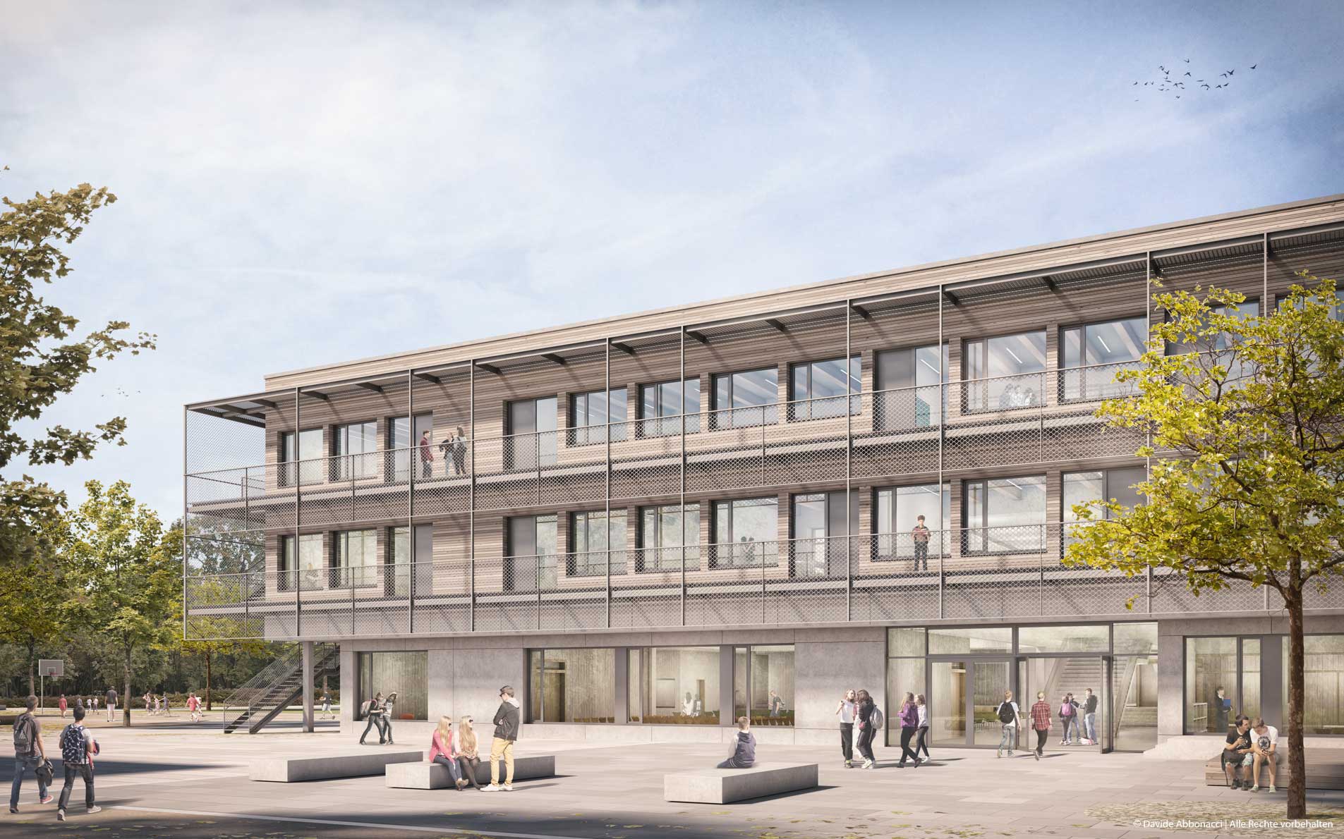 Neubau Schulzentrum Hammelburg | Numrich Albrecht Klumpp Architekten | 2022 Projektvisualisierung&nbsp;