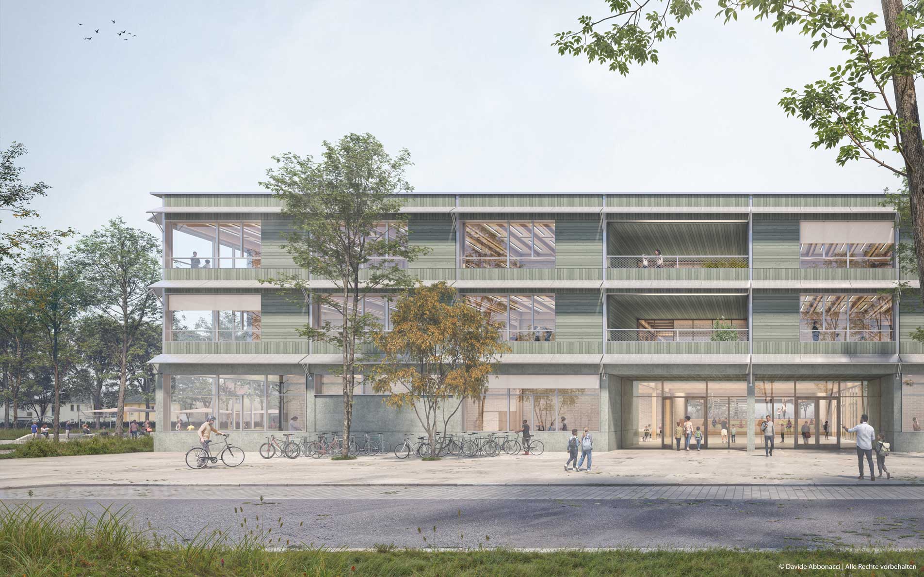 Bildungscampus Weiße Stadt in Oranienburg | NAK Architekten | 2025 Wettbewerbsvisualisierung | Anerkennung  &nbsp;