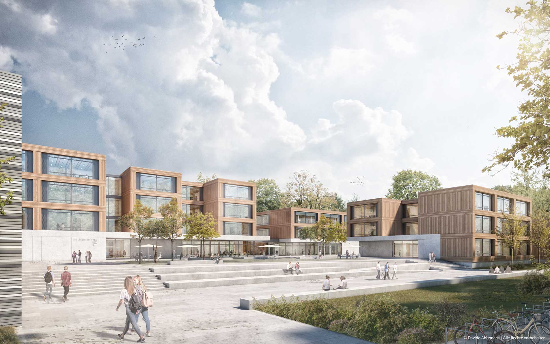 Bildungscampus IGS Langenhagen, Hannover | NAK Architekten | 2021 Wettbewerbsvisualisierung | 2. Preis &nbsp;