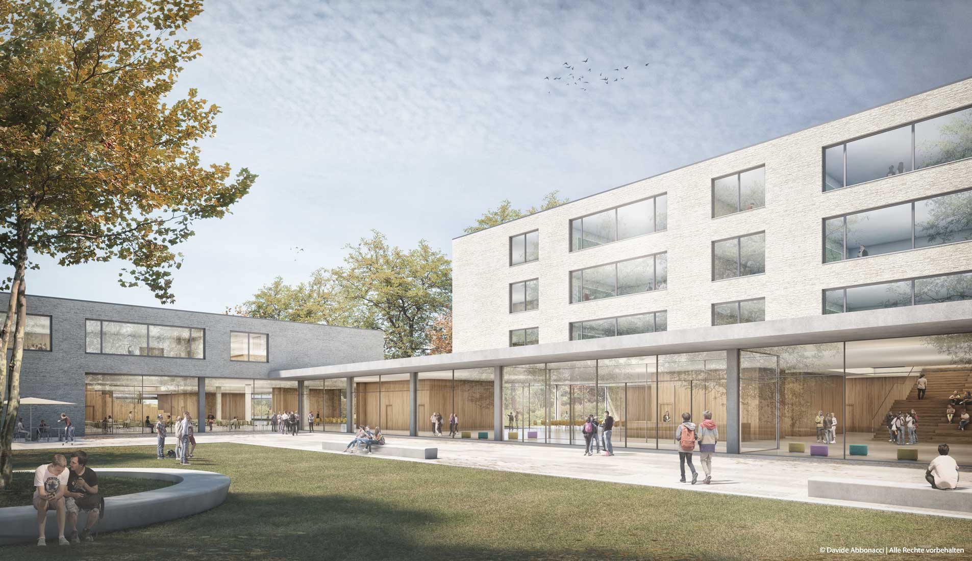 Schulcampus Greifswalder Straße, Erfurt | NAK Architekten | 2021 Wettbewerbsvisualisierung | 2. Preis&nbsp;