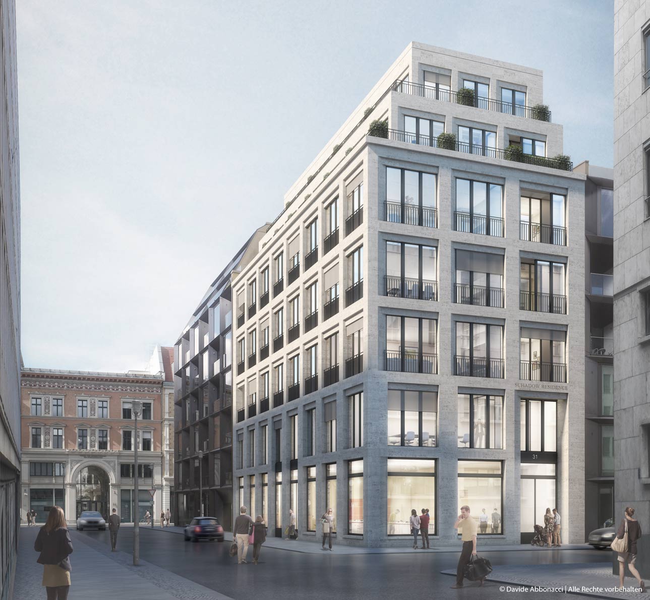 Wohn- und Geschäftshaus, Schadowstraße, Berlin | Wiegand Hoffmann Architekten | 2017 Wettbewerbsvisualisierung&nbsp;