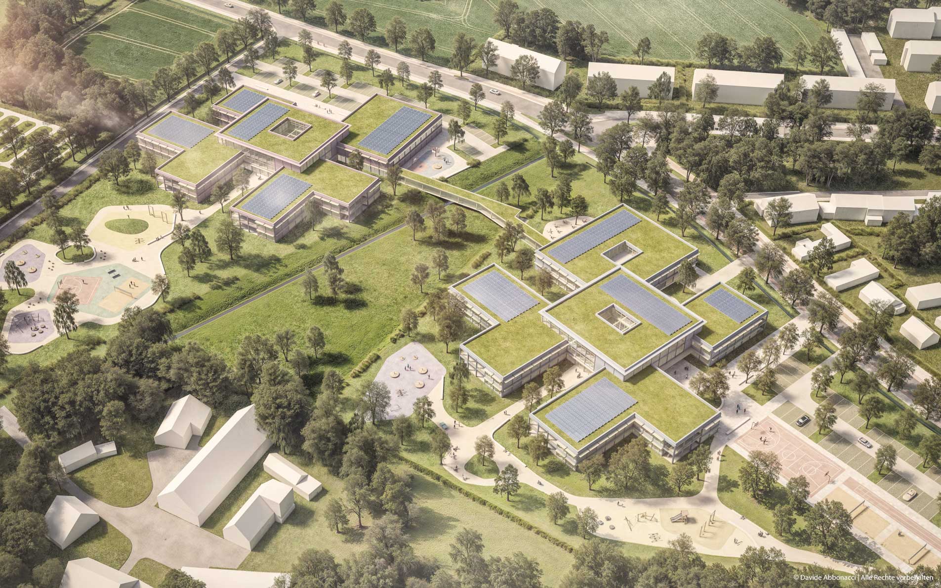 Förderschulcampus am Friedensweg in Osnabrück | NAK Architekten mit ASTOC Architects and Planners | 2025 Wettbewerbsvisualisierung