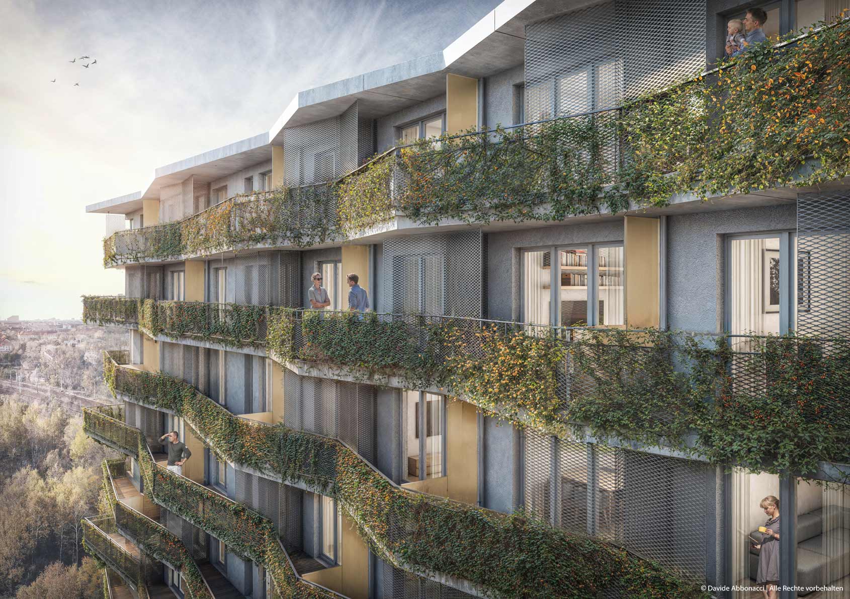 Wohnungsbau am Rosenfelder Ring, Berlin-Hohenschönhausen | brh Architekten + Ingenieure | 2020 Wettbewerbsvisualisierung | 3. Preis