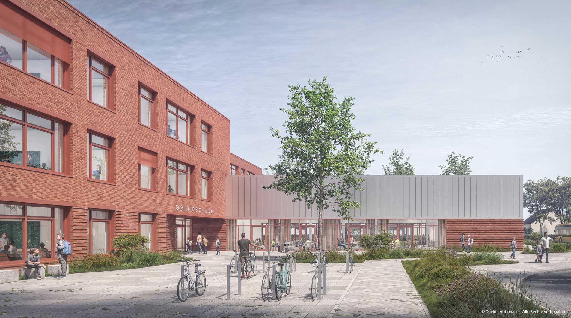 Interkommunalen Grundschule Schönefeld-Schulzendorf | NAK Architekten mit BATEG GmbH | 2025 Wettbewerbsvisualisierung